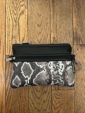 preneLOVE Black & Snakeskin Mini Zip Pouch